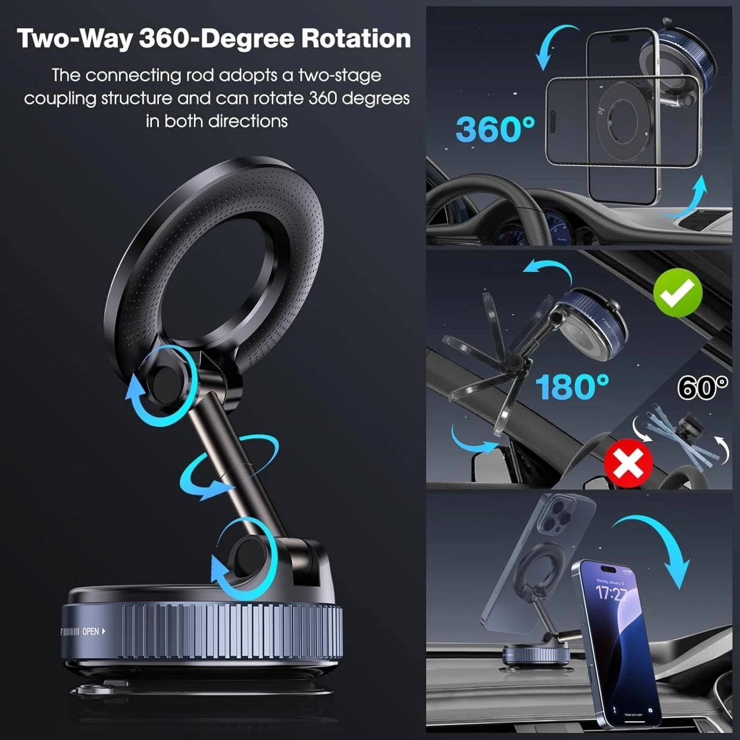 Car Mobile Phone Holder Dashboard Windshield Suction Desktop Universal Mount US